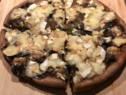 Bock, Brie, and Bello Pan Pizza