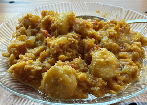 Red Lentil Coconut Curry with Bananas